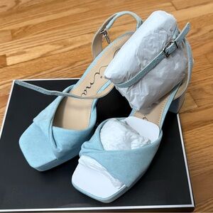 Nina Light Blue Strappy Heels